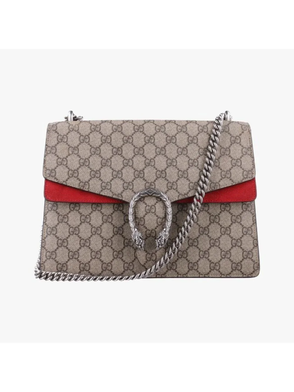 Gucci Dionysus Beige Red Canvas Suede Shoulder
